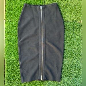 Midi Bandage skirt with gold zipper